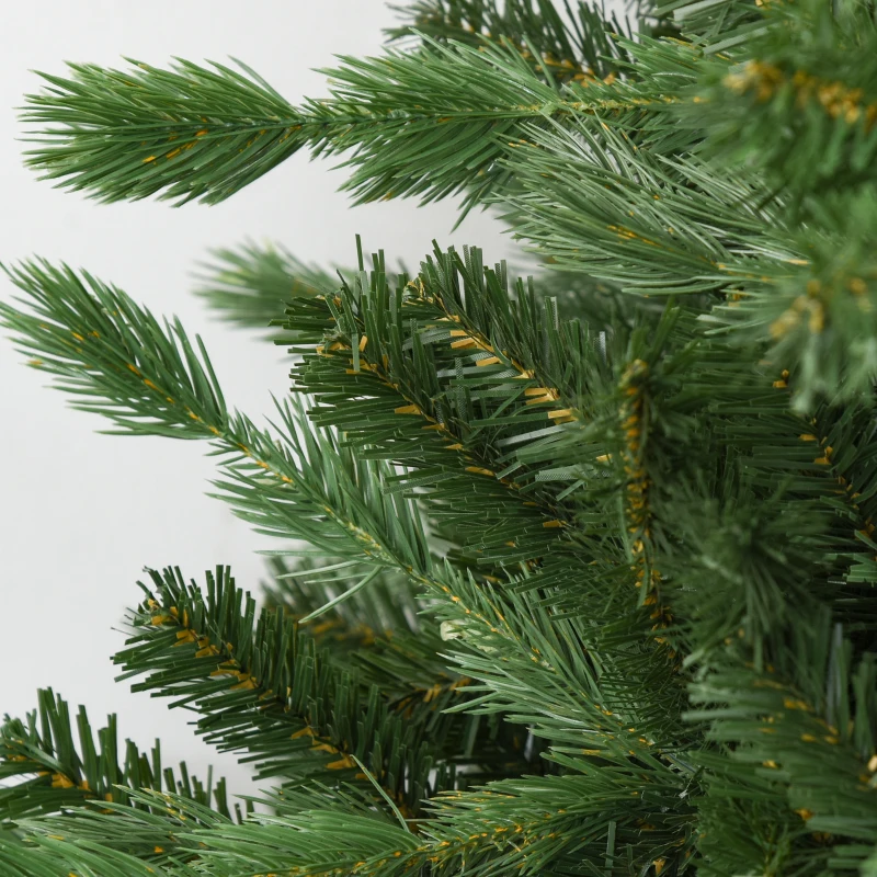 HOMCOM Árbol de Navidad Ø105x210 cm Artificial con 934 Ramas PE Tridente y PVC Individual y Base Plegable Árbol Navideño Decorativo Exteriores Interiores Verde