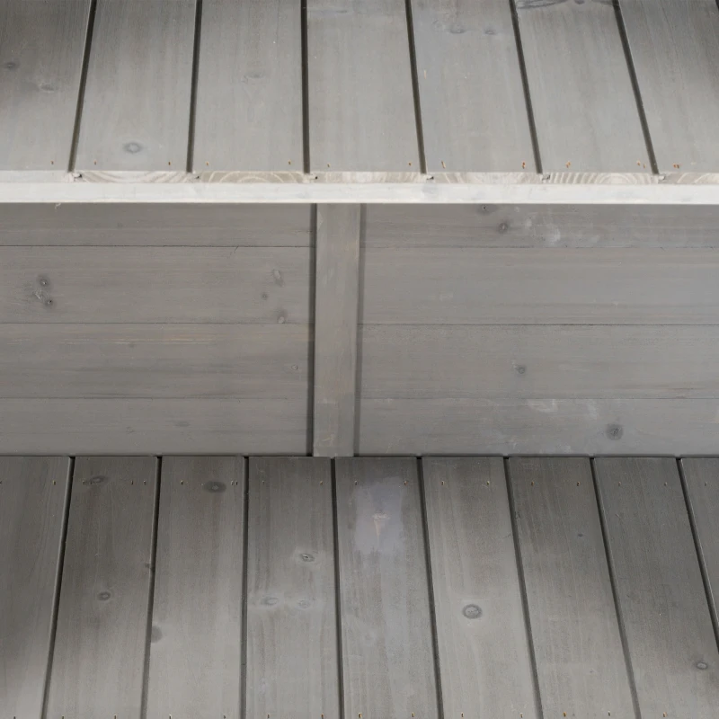 Outsunny Cobertizo de Almacenamiento de Madera para Jardín con 2 Estantes Interiores 2 puertas y Techo Inclinado para Exterior Terreza 87x46,5x96,5 cm Gris(m-8)