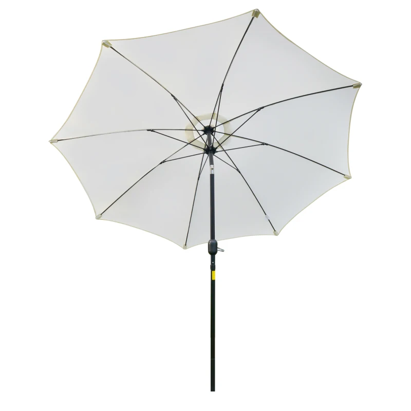 Outsunny Parasol de jardin Parasol droit Parasol inclinable aluminium fibre de verre polyester diamètre 2,65 m coloris crème