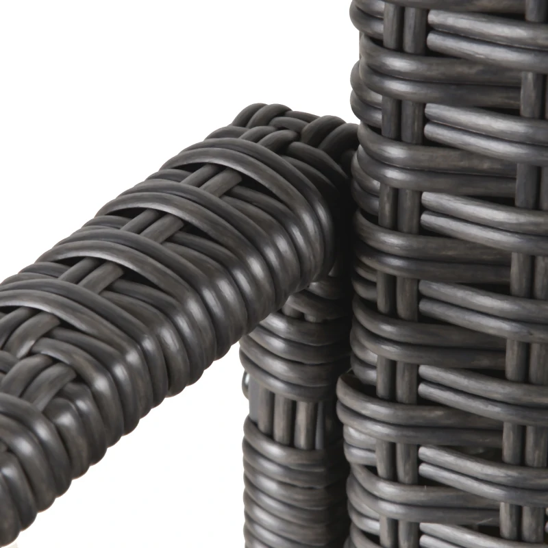 Outsunny Fauteuil à bascule rocking chair avec coussin d'assise déhoussable 66L x 88l x 98H cm résine tressée imitation rotin chocolat