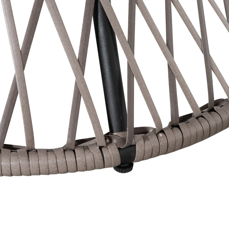 Outsunny Poltrona Sedia Papasan Girevole a 360° con Cuscino Giardino Rattan 87 × 97 × 90cm Nero