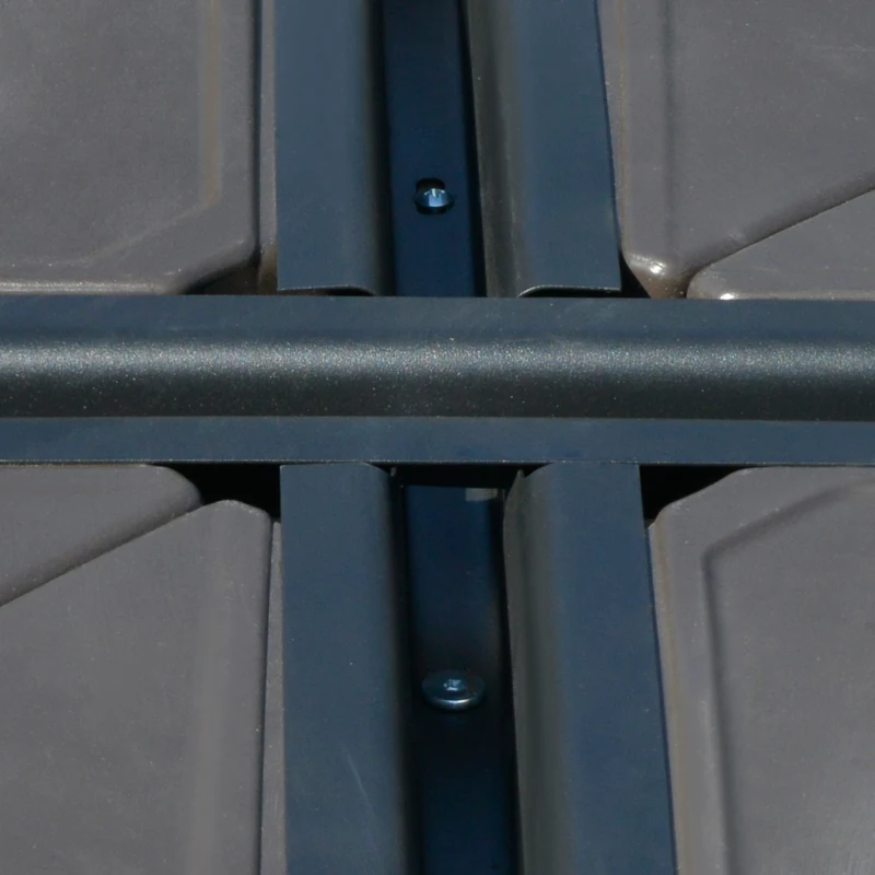 Outsunny Base para Sombrilla Excentrica Grande Rellenable de Arena y Agua con 4 Ruedas para Exteriores Patio Jardín 88x88x19 cm Café