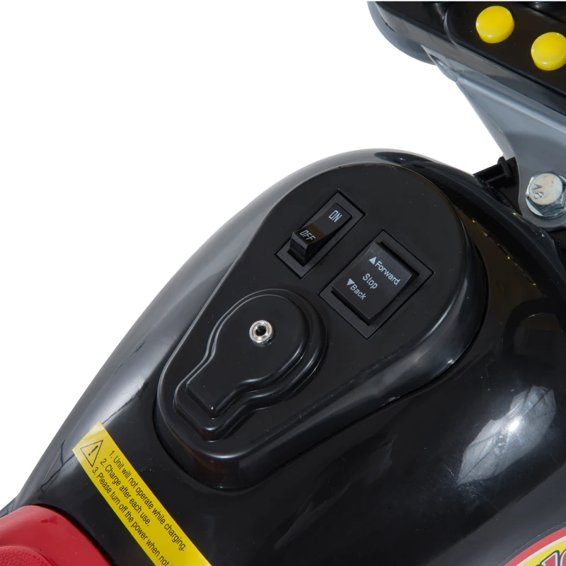 HOMCOM Mini Moto Elettrica per Bambini da 37-72 Mesi 3 Ruote Batteria 6V PP Ferro, Velocità 2.5KM/h, 92×53×67cm