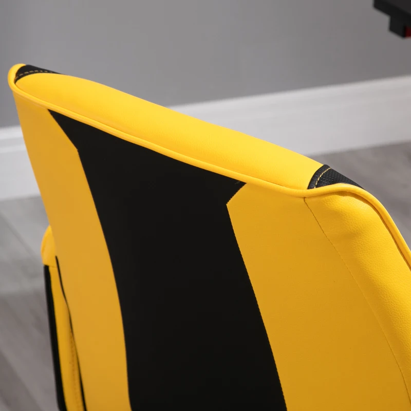 Vinsetto Sedia da Ufficio Racing Ergonomica Altezza Regolabile, Sedia da Scrivania Girevole con Funzione Dondolo, Nero e Giallo