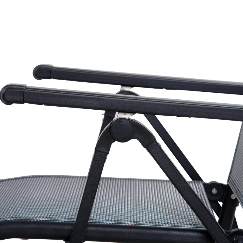 Outsunny Sdraio da Giardino Zero Gravity Set 2 Pz, Regolabile su 9 Livelli, con Cuscini, 65x70x111cm, Grigio