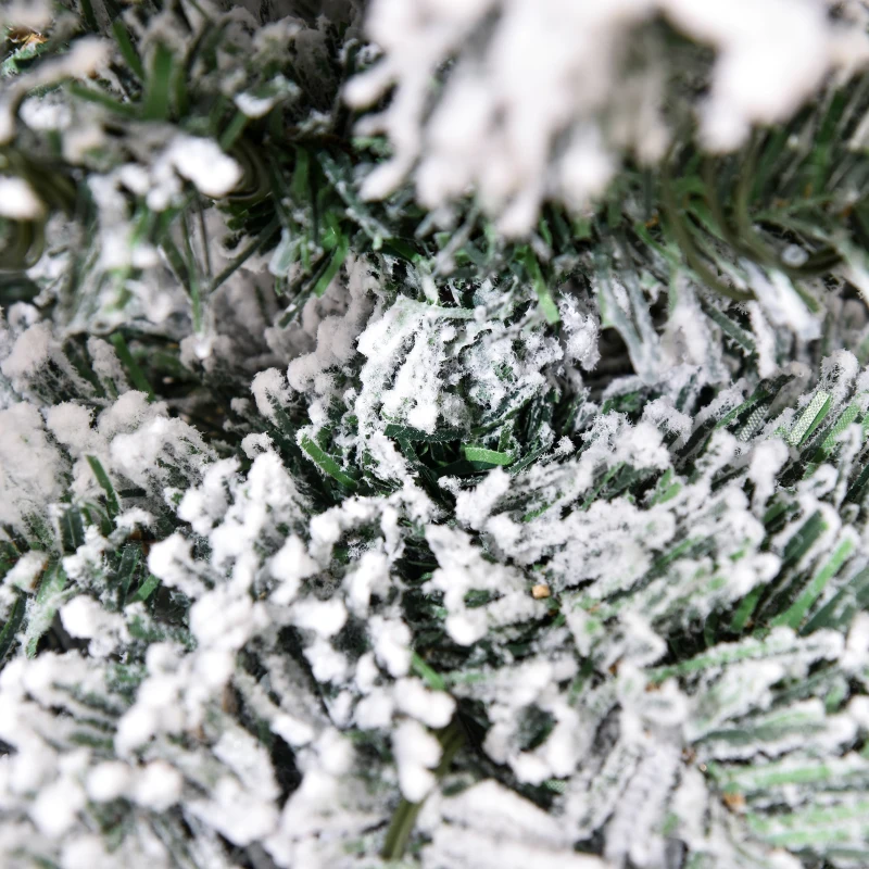 HOMCOM Albero di Natale Innevato da 150 cm con 464 Rami e 28 Pigne in Plastica e Metallo, Verde e Bianco