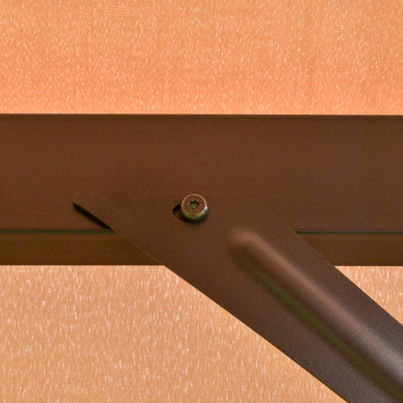 Outsunny Pergola rétractable 3L x 3l x 2H m structure métal époxy anticorrosion noir double toile polyester haute densité beige