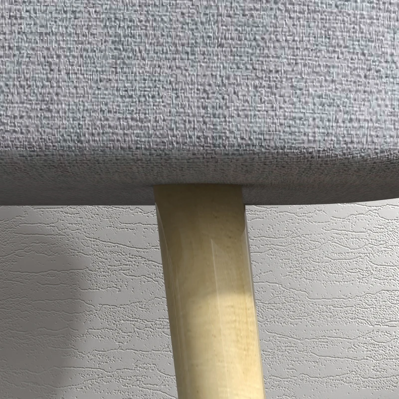 HOMCOM Panca Imbottita Fondo Letto in Tessuto con Gambe in Acciaio Effetto Legno, 114x38x45cm, Grigio