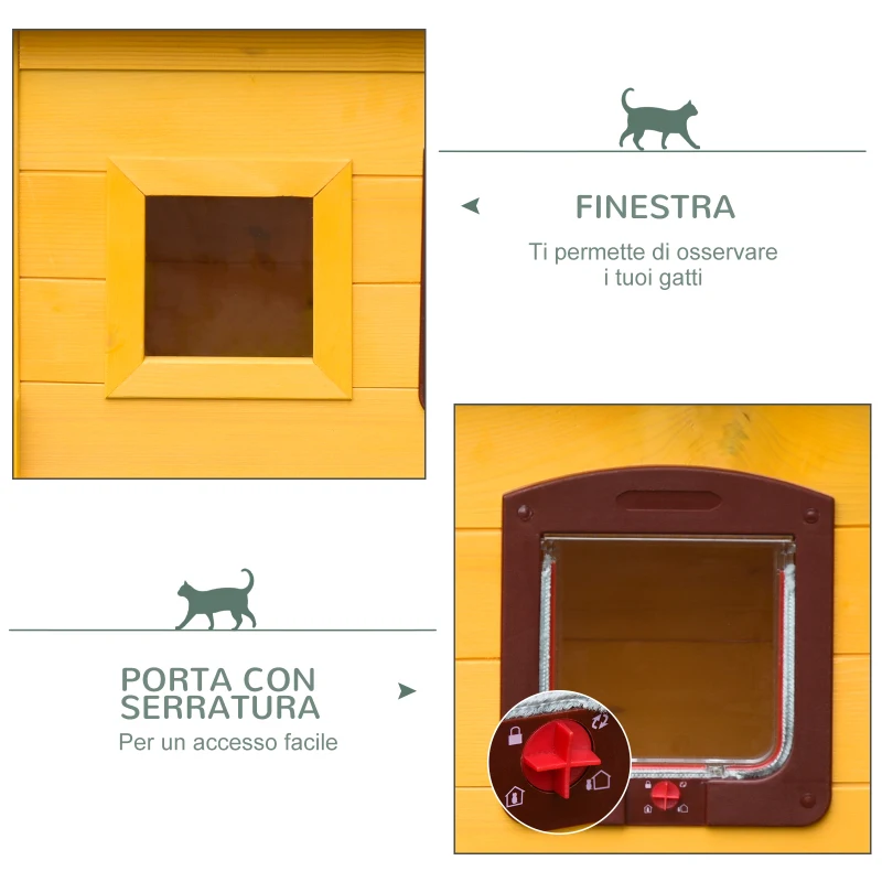 PawHut Cuccia Casetta per Animali Domestici in Legno di Abete 70 x 51.5 x 60cm