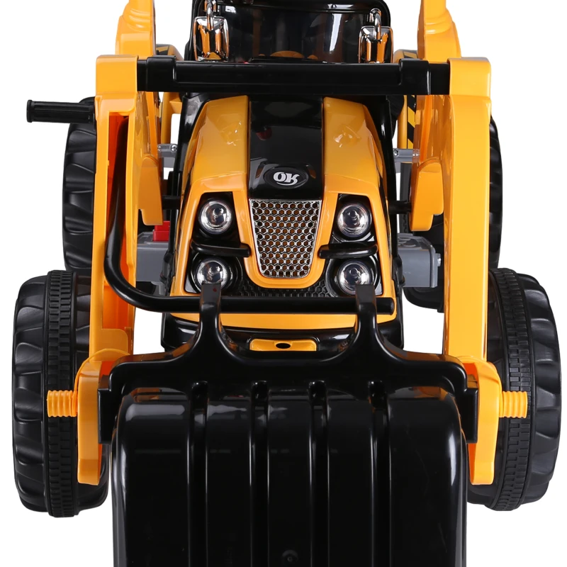 HOMCOM Escavatore Elettrico Trattore per Bambini Scavatrice Macchinina Giocattolo Velocità: 2.5KM/h 150 x 62 x74cm