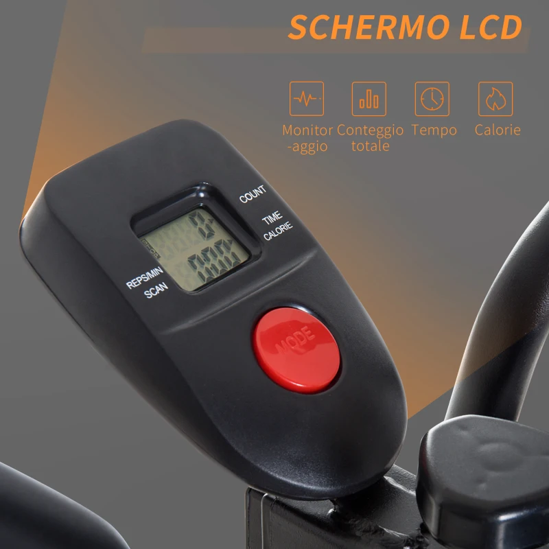 HOMCOM Air Walker Cross Trainer Ellittica per Fitness Allenamento a Casa con Display Nero