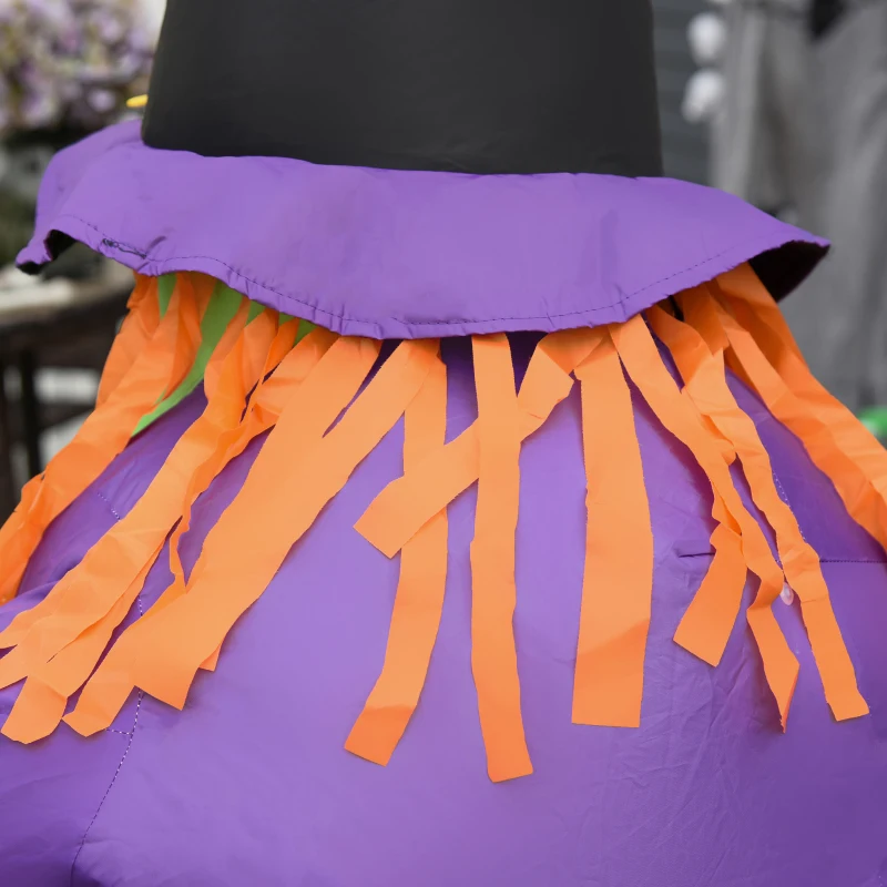 HOMCOM Addobbo Halloween Gonfiabile con Streghe e Calderone, 3 Luci LED Interne e Gonfiatore Integrato, 170x60x180cm