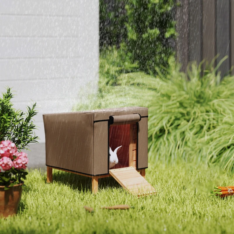 PawHut Water-Resistant Rabbit Hutch Cover for X-D2-0047 and Similar Models, 43 x 52 x 37cm, Brown