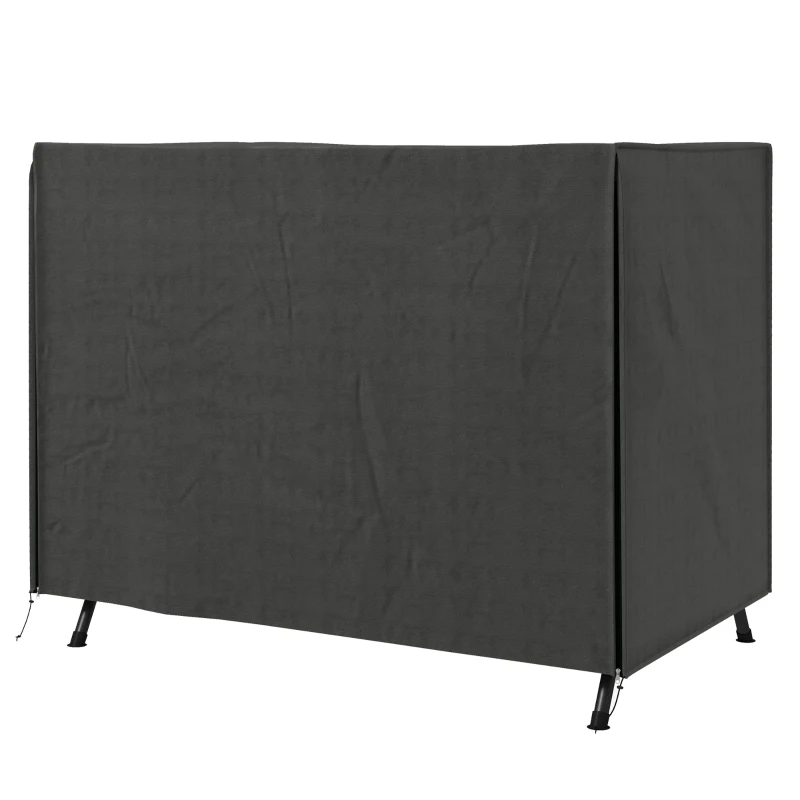 Outsunny Capa para Móveis de Jardim Capa Protetora para Baloiços de Exterior com Fecho de Correr 205x124x164 cm Cinza Escuro