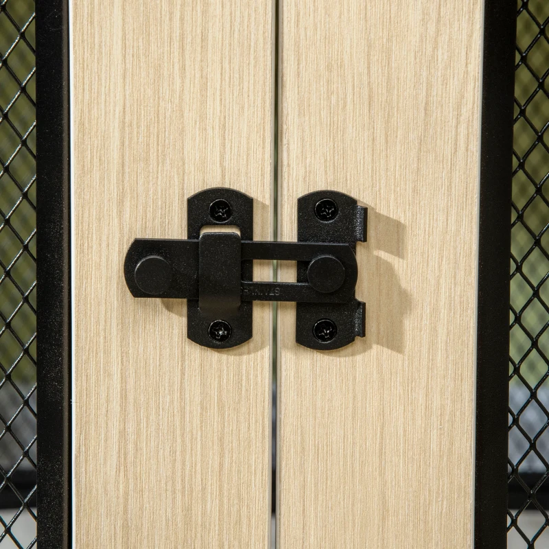 PawHut Gaiola para Cães de Madeira Mesa de Centro l com 2 Portas com Fechadura Almofada de Tecido Oxford 94x60x71,5 cm Madeira