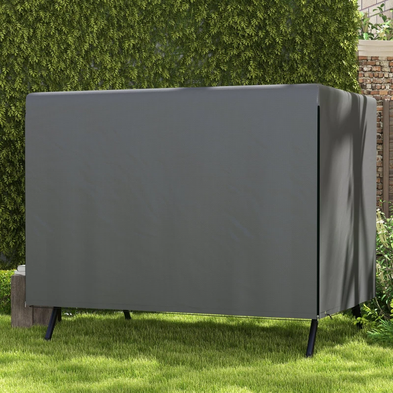 Outsunny Capa Protetora para Baloiço de Jardim de 3 Lugares 215x155x150 cm Impermeável com Fecho de Correr Cinza Escuro