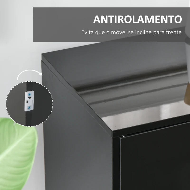 HOMCOM Aparador de Sala de Estar com 3 Portas 2 Gavetas e Prateleira Interior Ajustável Móvel Auxiliar de Armazenamento para Cozinha Dormitório Anti-Rolamento 117x36x74 cm Preto