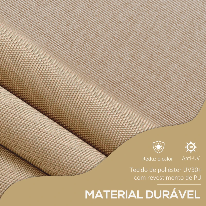 Outsunny Toldo Manual Retrátil com Manivela 200x120x210-300 cm com Altura Ajustável Impermeável para Jardim Varanda Bege