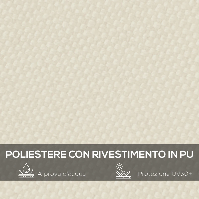 Outsunny Telo Copertura per Gazebo Pergola 3x3 m in Poliestere con 16 Fori di Drenaggio, 297x297 cm, Beige