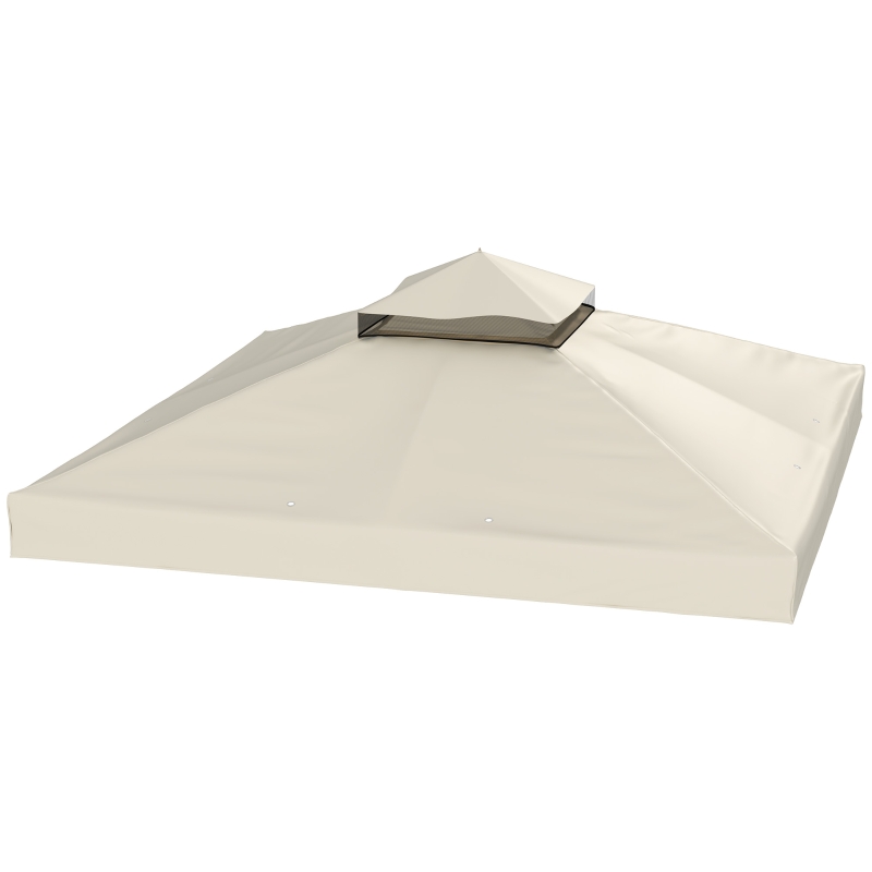 Outsunny Toldo de Substituição para Pérgola 3x3 m Toldo de Substituição com Teto Duplo Proteção UV 30+ Toldo para Pérgola Creme