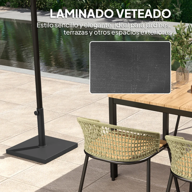 Outsunny Base de Sombrilla de 14,5 kg Fabricada en HDPE con Relleno de Cemento para Exterior 44x44x30 cm Negro