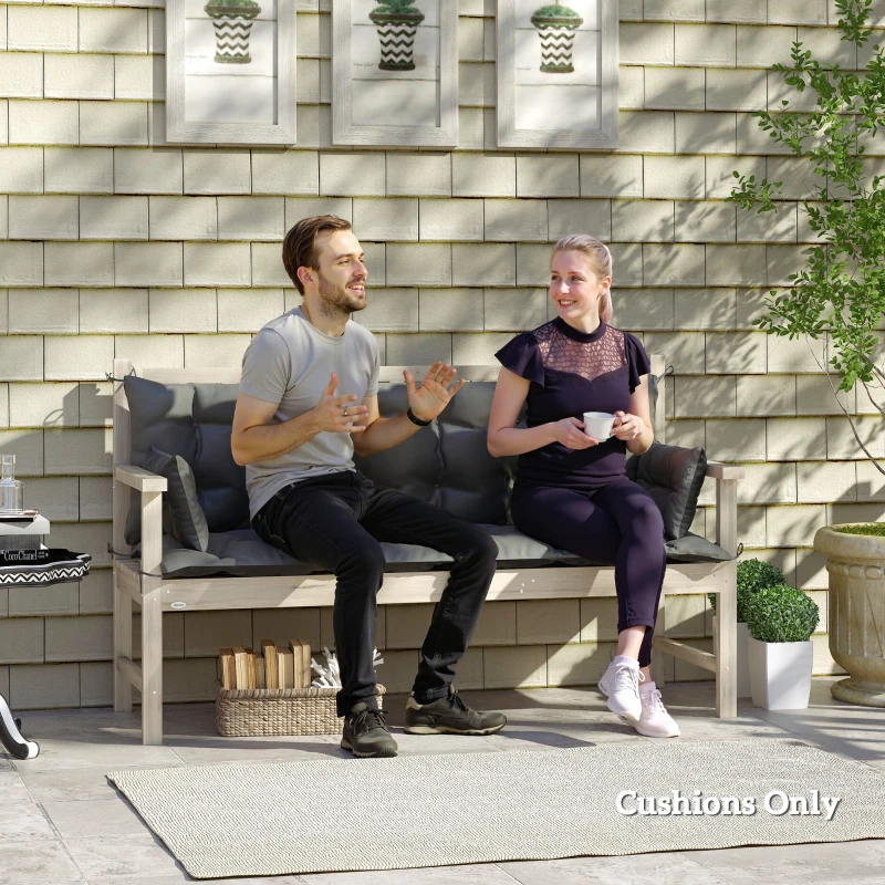 Outsunny Outdoor kussen set voor bank of schommelbank, tweezijdig, polyester, schuim, 180 x 110 x 8 cm, Donkergrijs