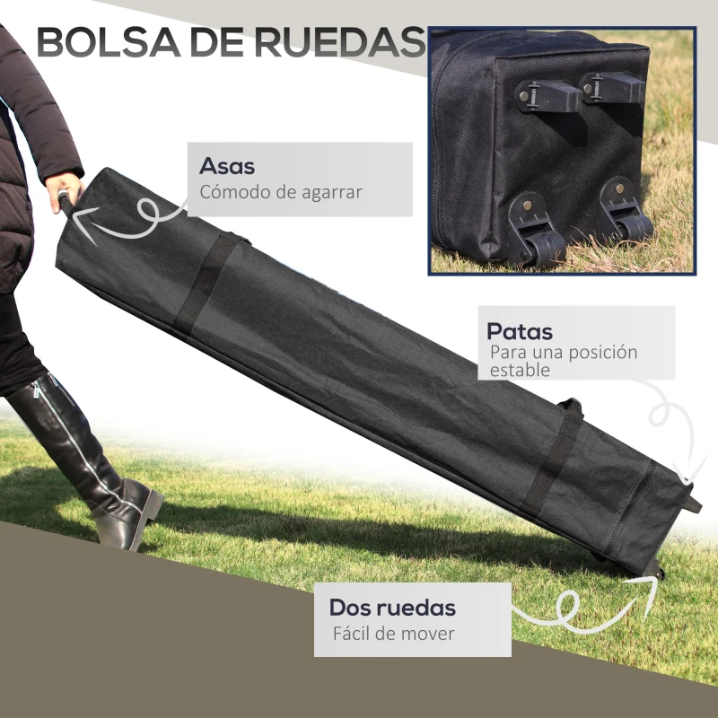 Outsunny Carpa Plegable Pop-up con Altura Ajustable Protección UV50+ Doble Techo y Mosquiteras 4x4x2,8 m Gris