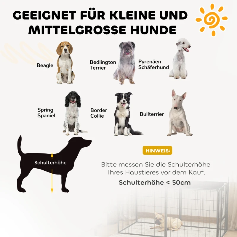 PawHut 2er-Set Erweiterung für Welpengehege, Hundezaun-Paneele, Haustierspielplatz, Welpenzaun aus Stahl, Grau