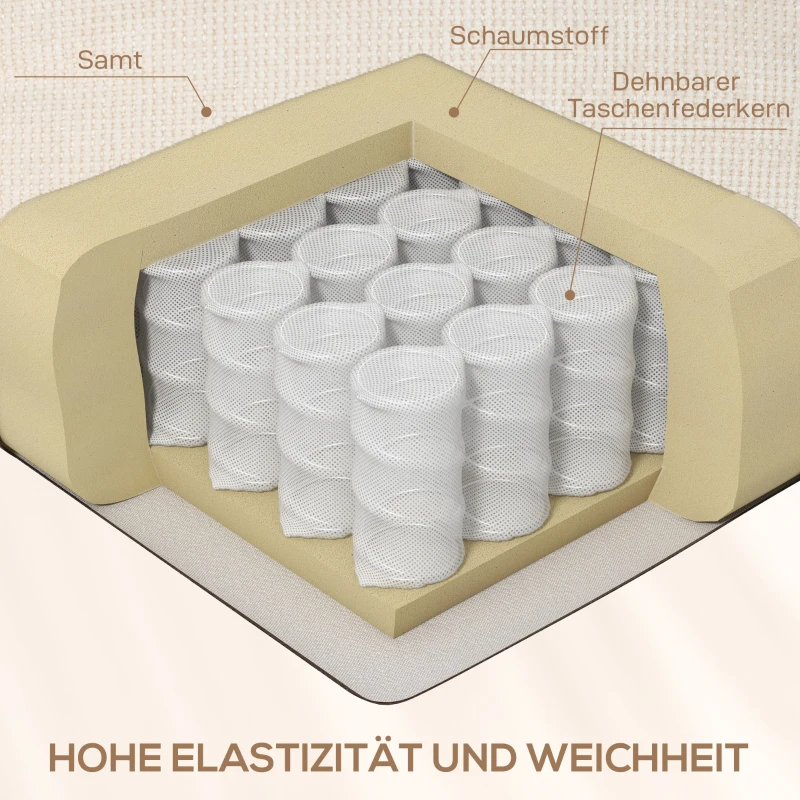 HOMCOM Relaxstoel met Voetensteun, Ligstoel, Draaibaar tot 150 kg, Stalen Frame, 88x96x108cm, Beige(m-6)