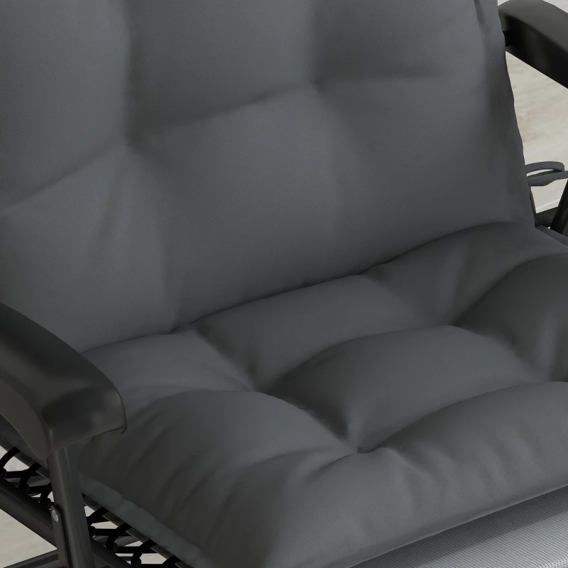 Outsunny 2er Set Auflage für Sonnenliege Wasserabweisend Liegenauflage für Gartenliege Polsterauflage 50x116x5 cm, Dunkelgrau