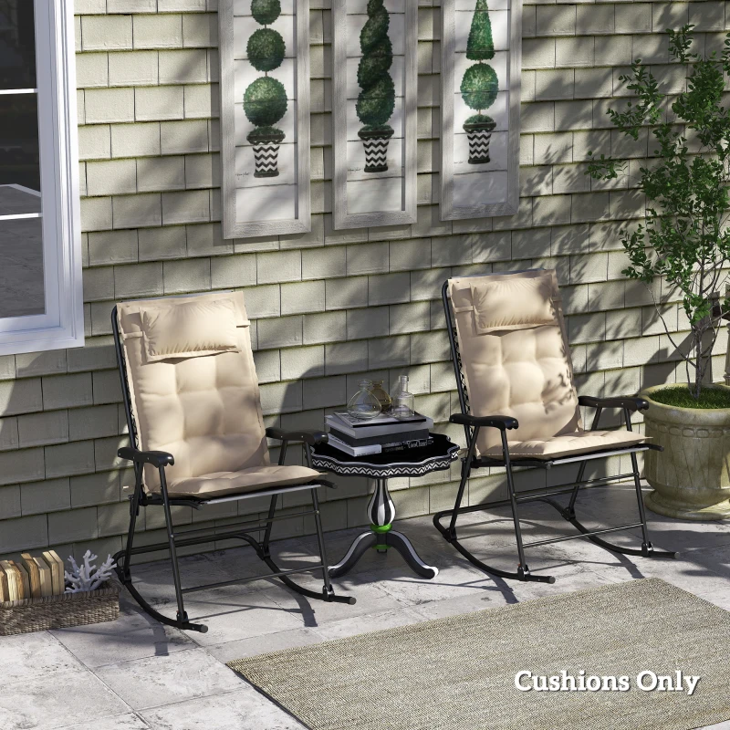 Outsunny Zestaw 2 poduszek na leżak ogrodowy, Wodoodporne, Beżowe, 50x116x5 cm