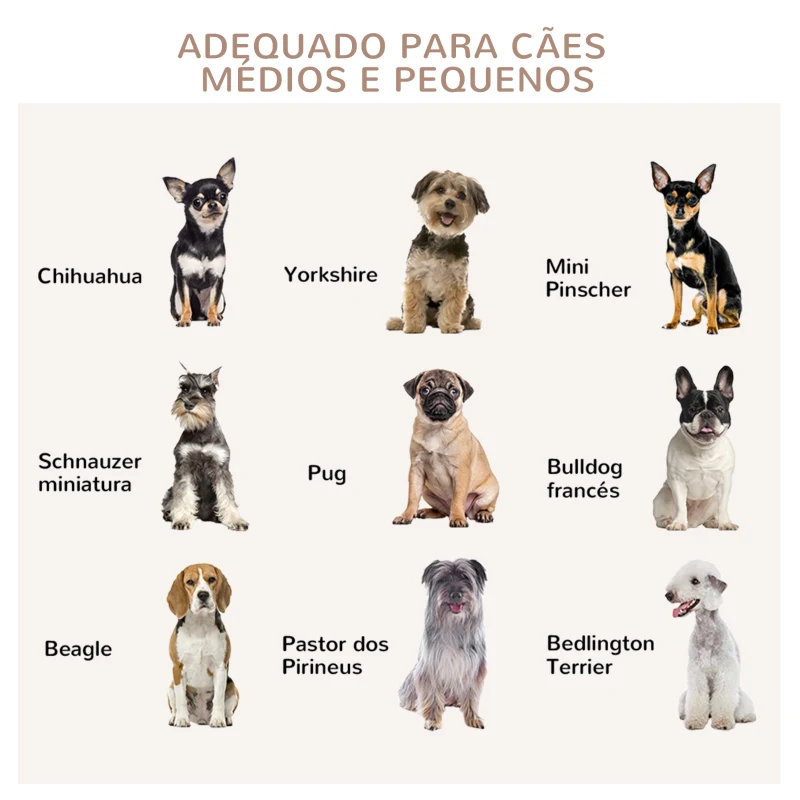 PawHut Gaiola para Cães com 2 Portas Bloqueáveis Casa para Cães de Tamanho Médio para Interior e Mesa Auxiliar 80x50x56,5 cm Branco
