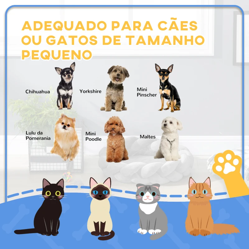 PawHut Cama para Cães Pequenos Lavável Cama para Animais de Estimação Redonda com Almofada Independente 55x55x14 cm Cinza