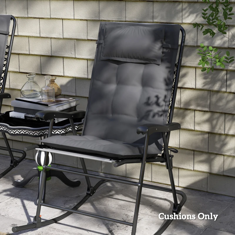 Outsunny 2er Set Auflage für Sonnenliege Wasserabweisend Liegenauflage für Gartenliege Polsterauflage 50x116x5 cm, Dunkelgrau