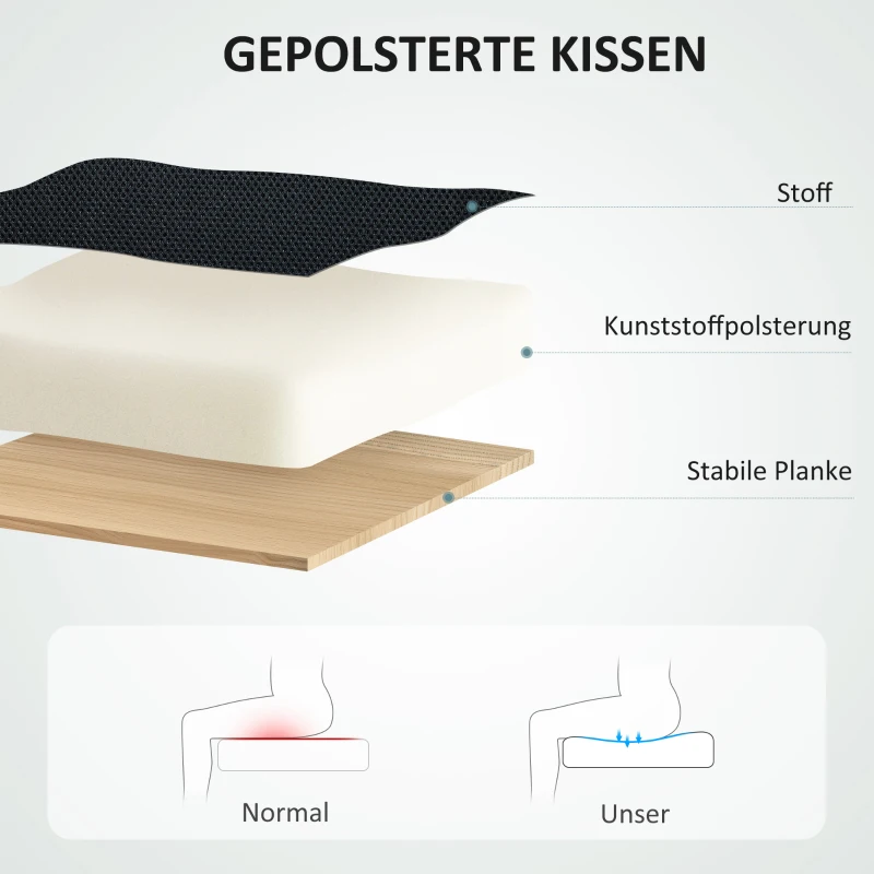 HOMCOM Bürostuhl, Drehstuhl, drehbarer Schreibtischstuhl, verstellbar, rollbar, Schwarz(m-7)