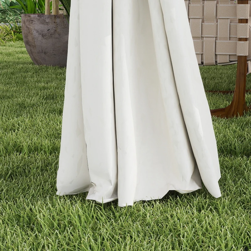 Outsunny Cenador de Jardín de 4x3 m con Doble Techo Paredes Laterales Resistente al Agua para Exterior Terraza Crema