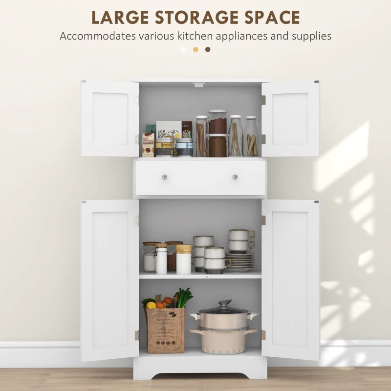HOMCOM Multi-Storage Freestanding Kitchen Cabinet - White