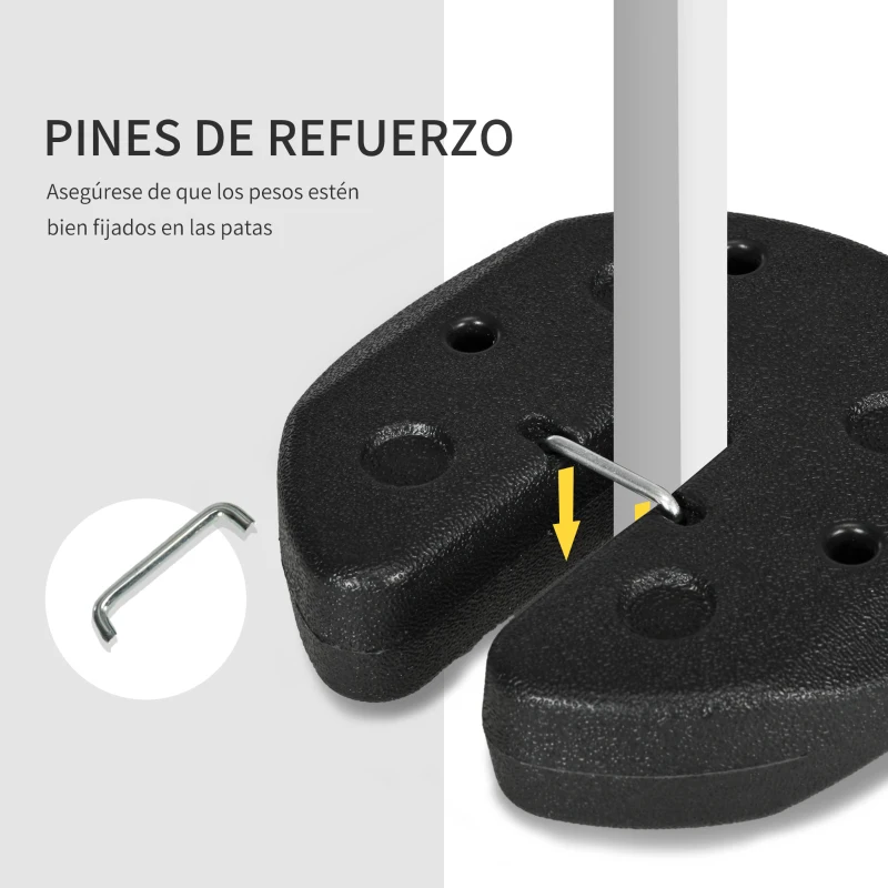 Outsunny Pack de 4 Pesos para Carpas Plegables Rellenados con Cemento Bases para Toldo Pérgola Ø22x5,5 cm Negro