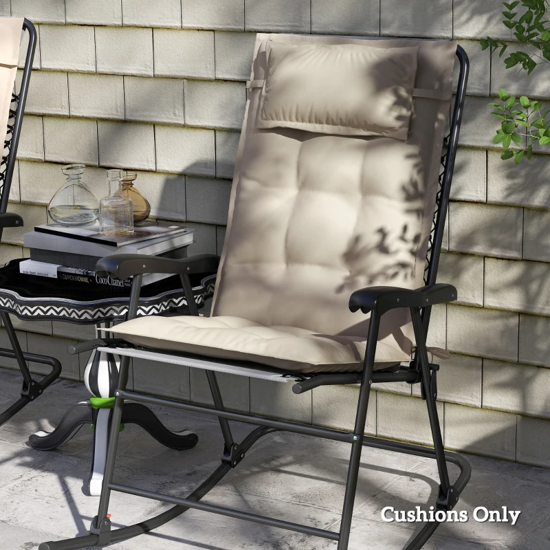 Outsunny 2er Set Auflage für Sonnenliege Wasserabweisend Liegenauflage für Gartenliege Polsterauflage 50x116x5 cm, Beige