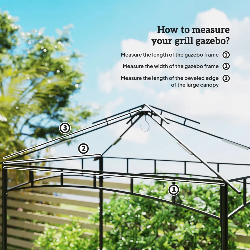 Outsunny Acoperiș de Schimb pentru Pergolă cu 2 Niveluri și Buzunare de Colț, 160 g/m², UV50+, 244x152 cm, Gri Deschis