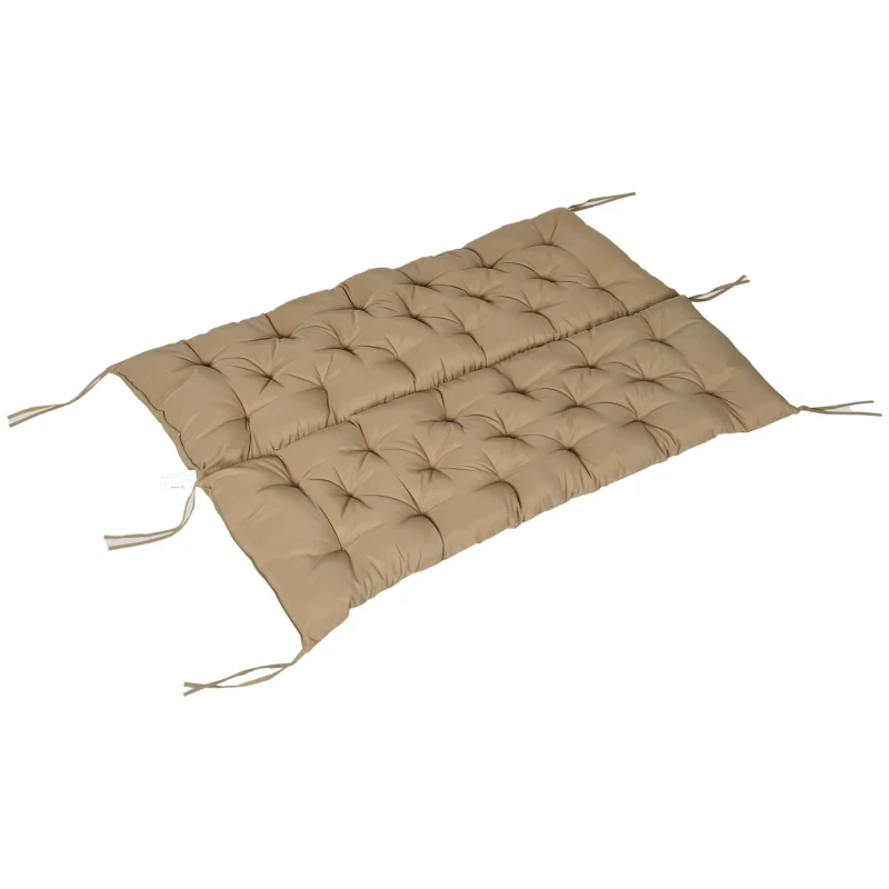 Outsunny 3-zits bankkussen 150x98x8 cm met bevestigingsbanden, bankkussen voor tuinmeubelen schommelstoel, Khaki