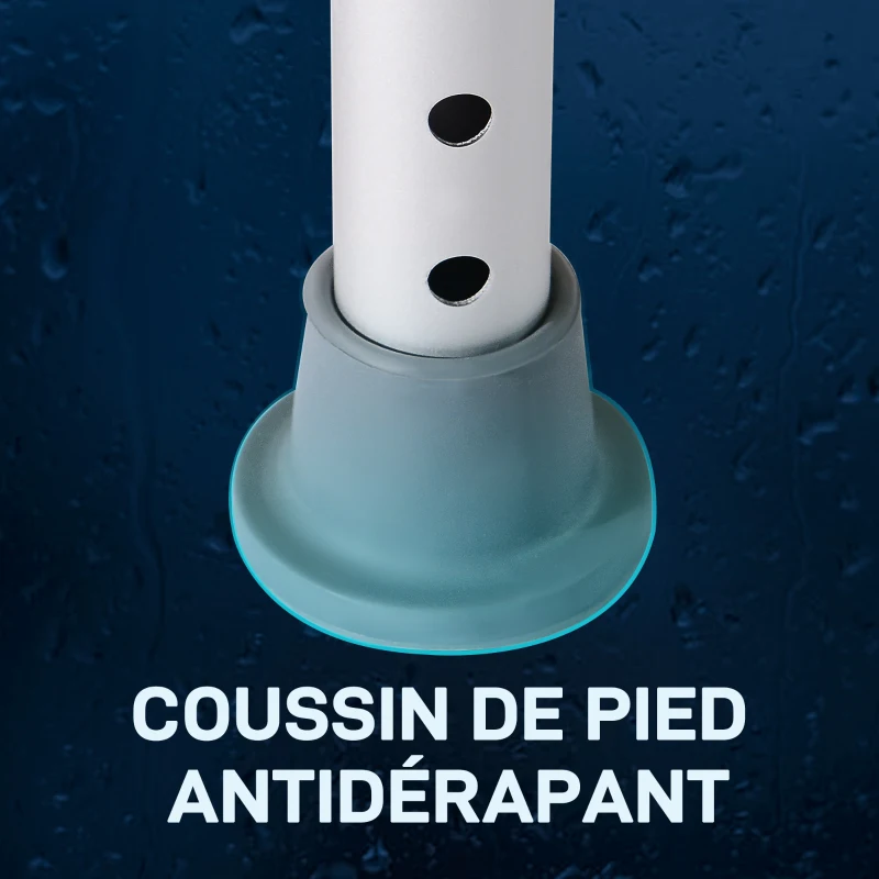 HOMCOM Siège de Douche réglable en Hauteur Tabouret de Douche Ergonomique Pieds antidérapants Charge Max. 136 Kg alu HDPE Blanc