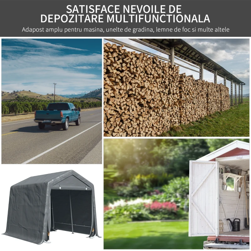 Outsunny Cort Garaj 240×200×202 cm – Exterior pentru Biciclete & Moto(m-7)