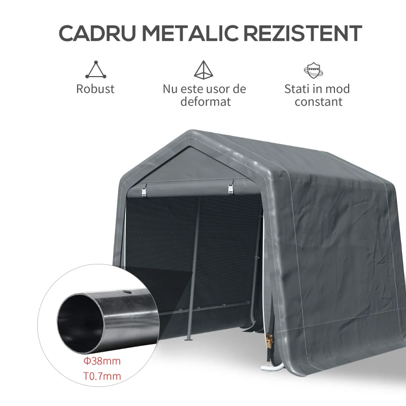 Outsunny Cort Garaj 240×200×202 cm – Exterior pentru Biciclete & Moto(m-4)