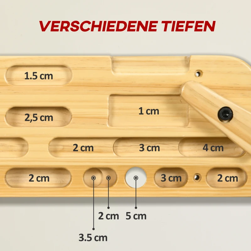 SPORTNOW Trainingsboard für Klettern und Bouldern, bis 100 kg, Buchenholz, 57 x 18 x 5cm