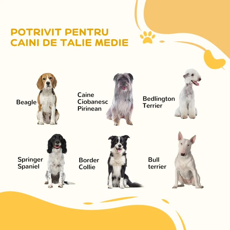 PawHut Poartă pentru Câini cu 3 Panouri și Sistem Dublu de Închidere, Barieră pentru Câini pentru Scări, Uși, Holuri, 206x90 cm, Negru
