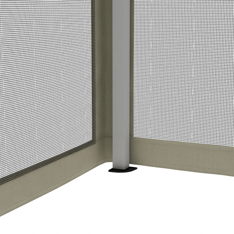 Outsunny Gazebo da Giardino 3x3m con Zanzariera, in Acciaio e Tessuto Oxford, color Cachi