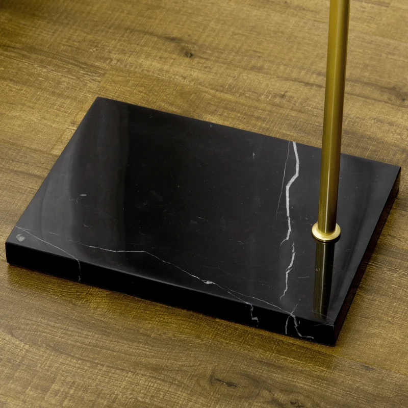 HOMCOM Garderobenständer, Kleiderständer, Metall, Marmor-Basis, 35x25x170 cm, Gold/Schwarz