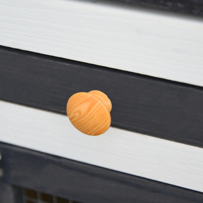 PawHut Coelheira de Madeira Gaiola para Coelhos com Teto Rebatível Escada e Bandeja Amovível para Exterior 197x49x86 cm Cinza