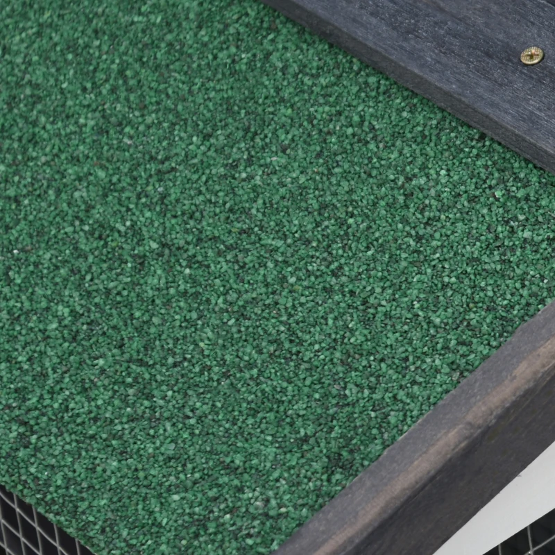 PawHut Coelheira de Madeira Gaiola para Coelhos com Teto Rebatível Escada e Bandeja Amovível para Exterior 197x49x86 cm Cinza